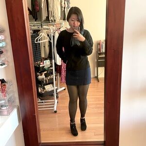 Navy blue mini skirt